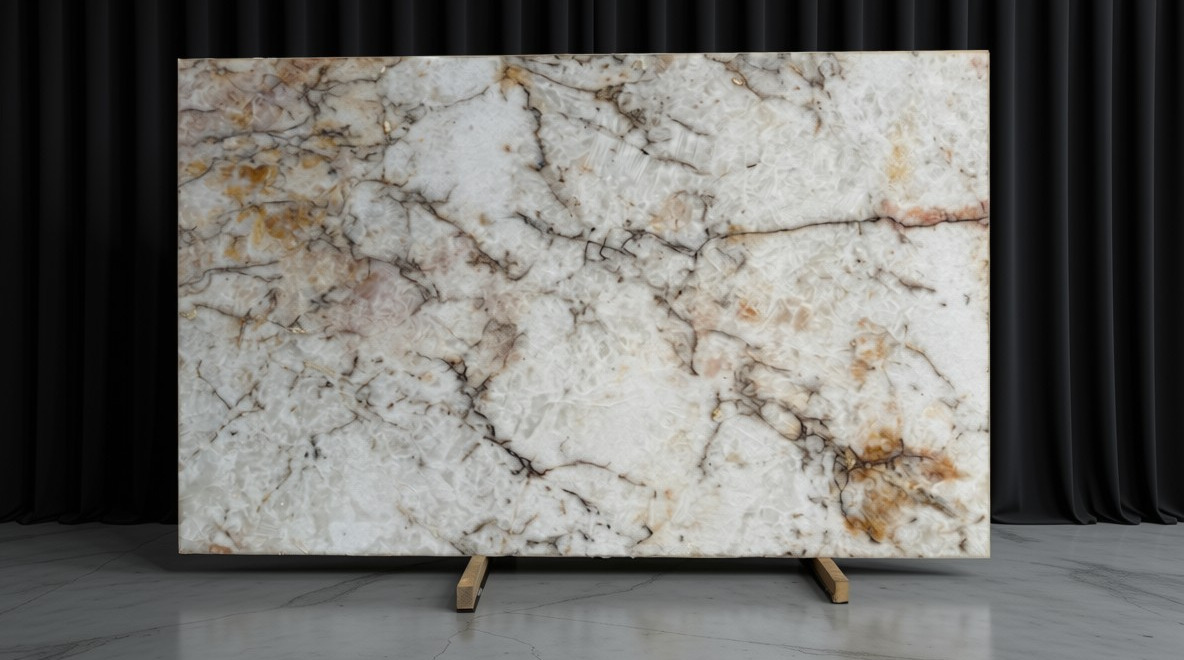 Cristallo Gold | Quartzite | Kitchen Counter tops | Bathroom | Floor and Walls | Slabs | Orange Count (OC)