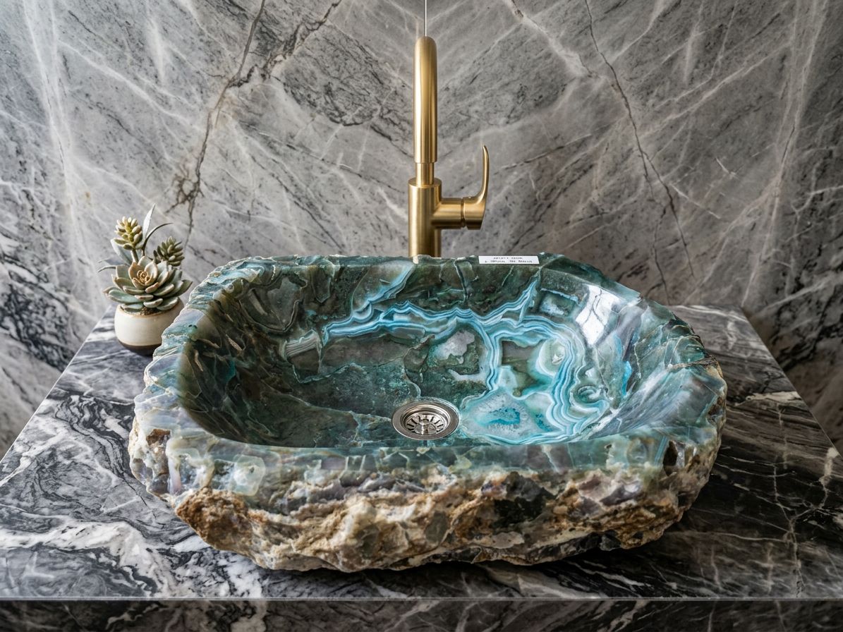 Sodalite | Sinks | Rare Design | Natural Stone | Precious Stone | Engineered Stone | Orange Count (OC)