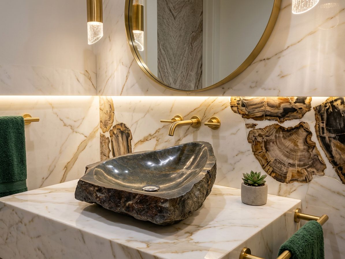 Hematite | Sinks | Rare Design | Natural Stone | Precious Stone | Engineered Stone | Orange Count (OC)