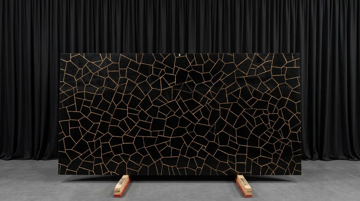 Black OBsidien Gold Inlay | Semi Precious | Rare Design | Back Lite | Precious Stone | Engineered Stone | Orange Count (OC)
