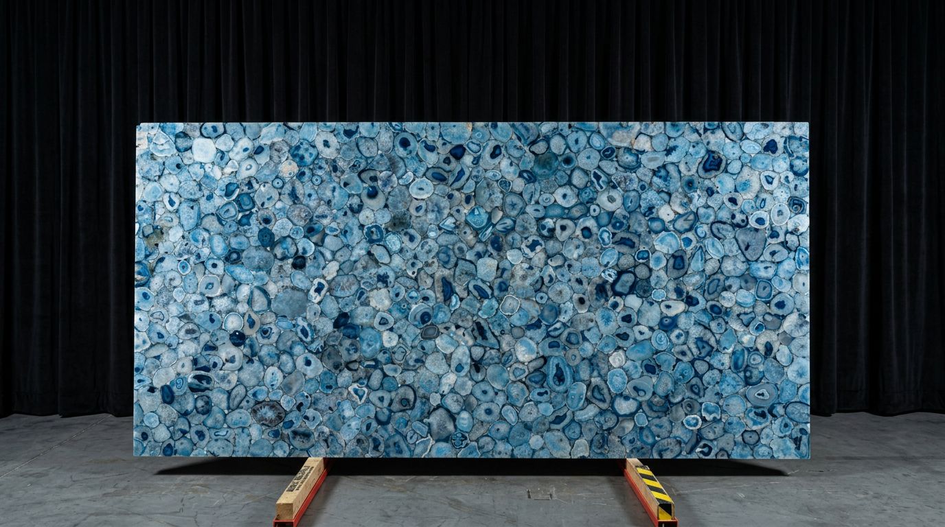 Blue Agate Classic | Semi Precious | Rare Design | Back Lite | Precious Stone | Engineered Stone | Orange Count (OC)