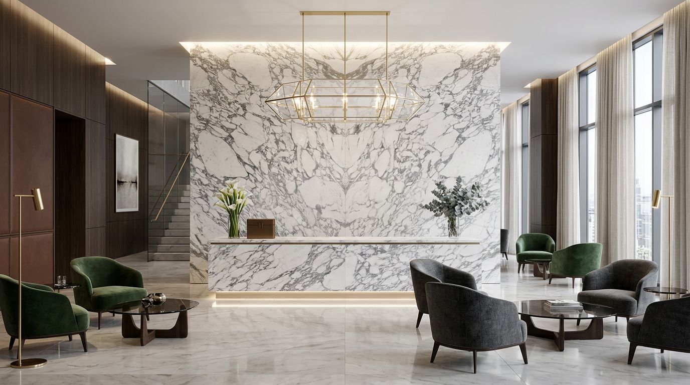 Arabescato Corchia in a commercial space