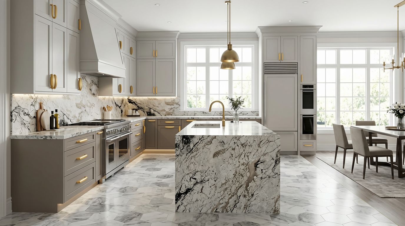 Arctic White granite in a kitchen