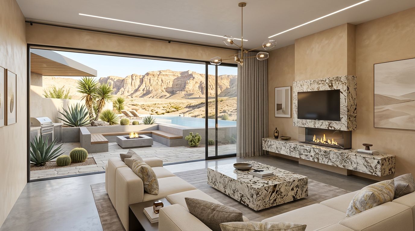 Azul Nuevo granite in a living room
