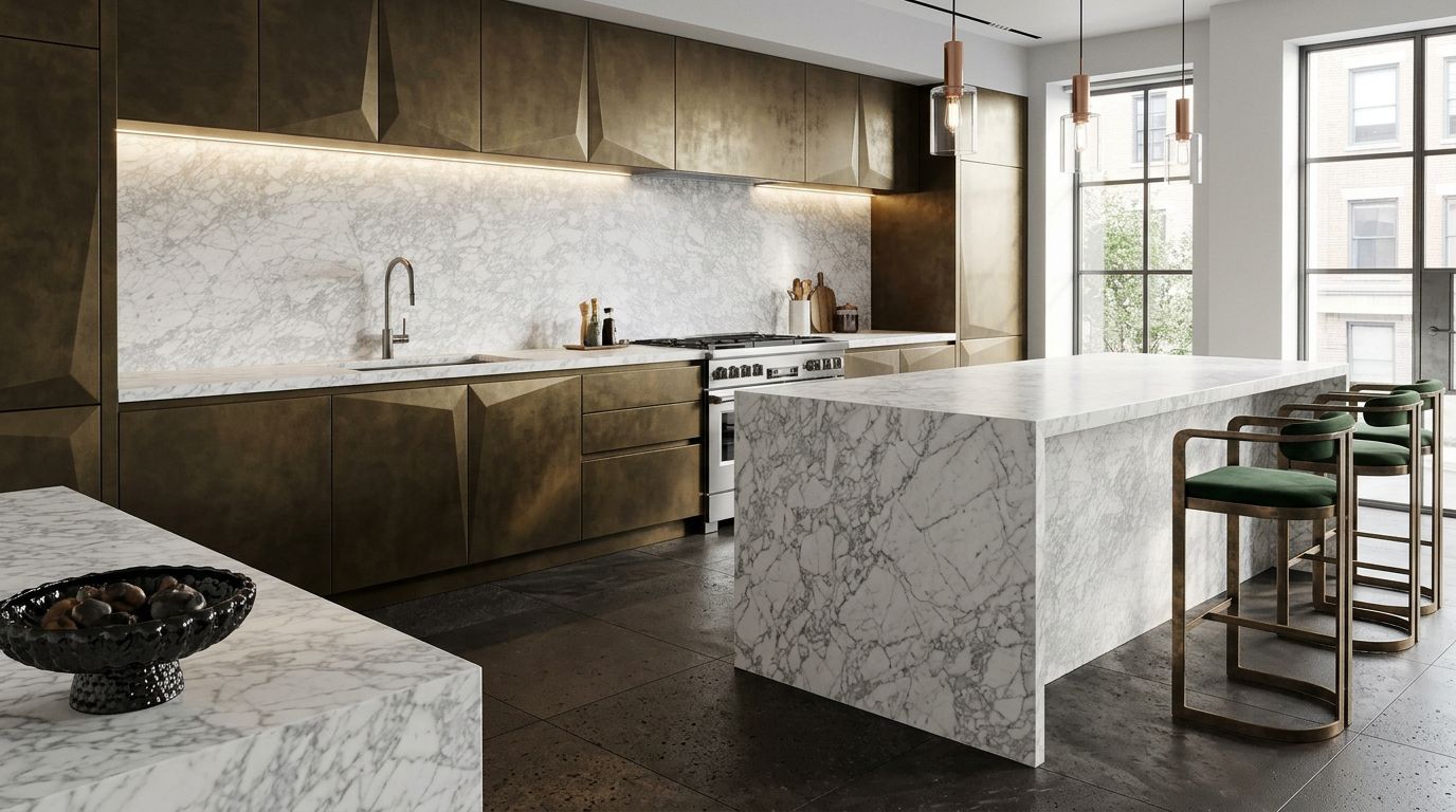 Bianco Carrara Gioia in a kitchen