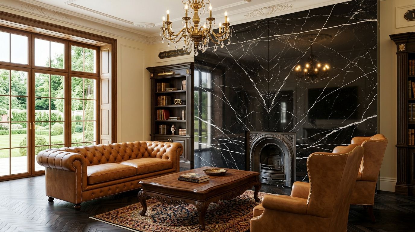 Calacatta Black in a living room