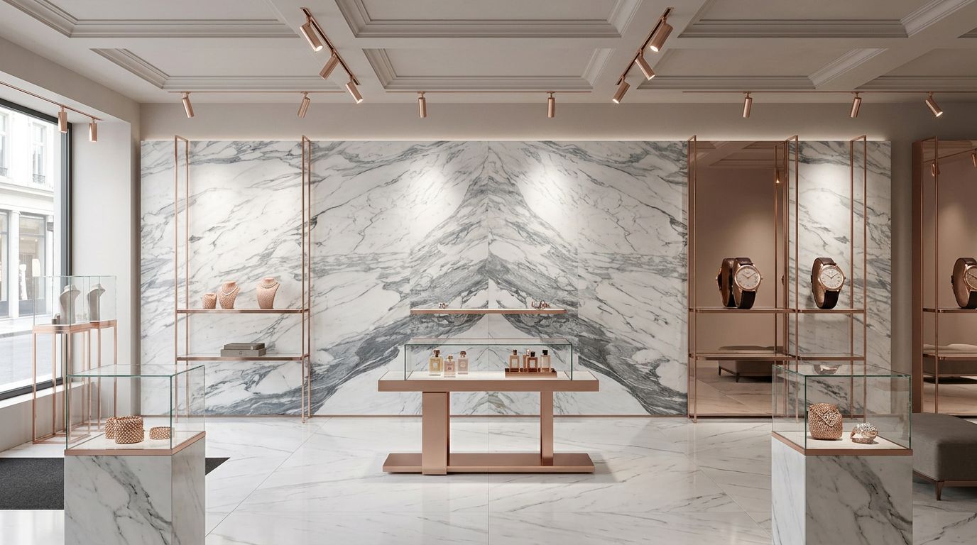 Calacatta Corchia in a commercial space