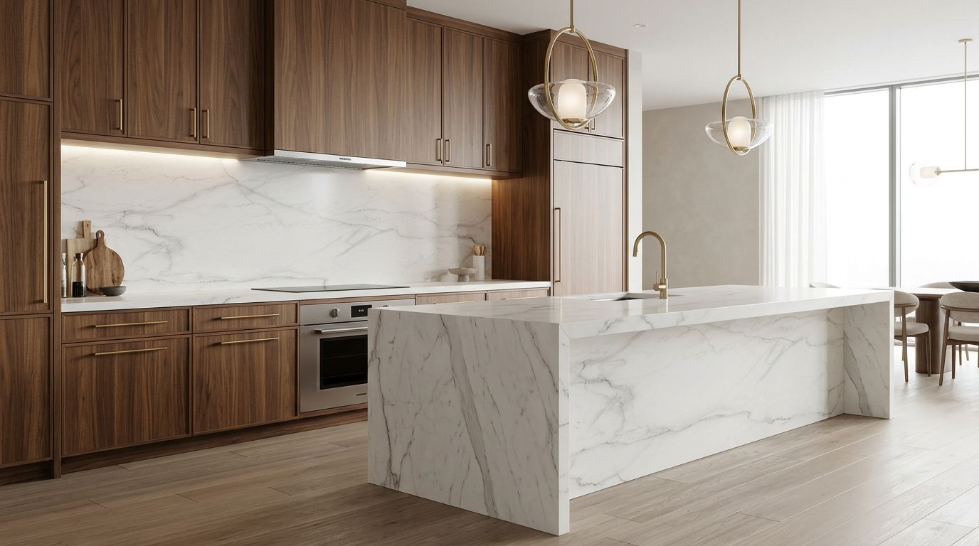 Calacatta Lincoln in a kitchen