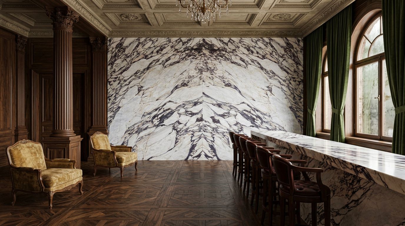 Calacatta Viola in a commercial space