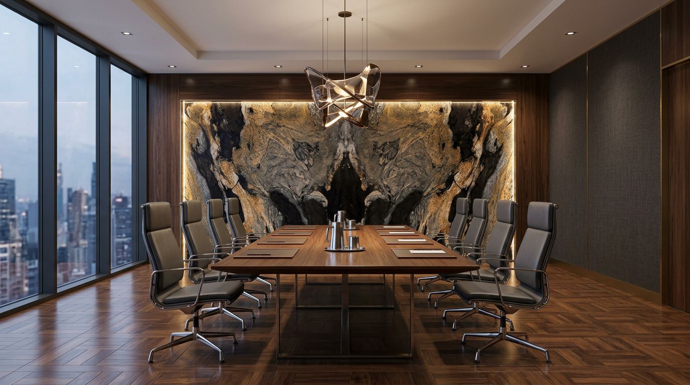 Cavier Mist granite in a commercial space