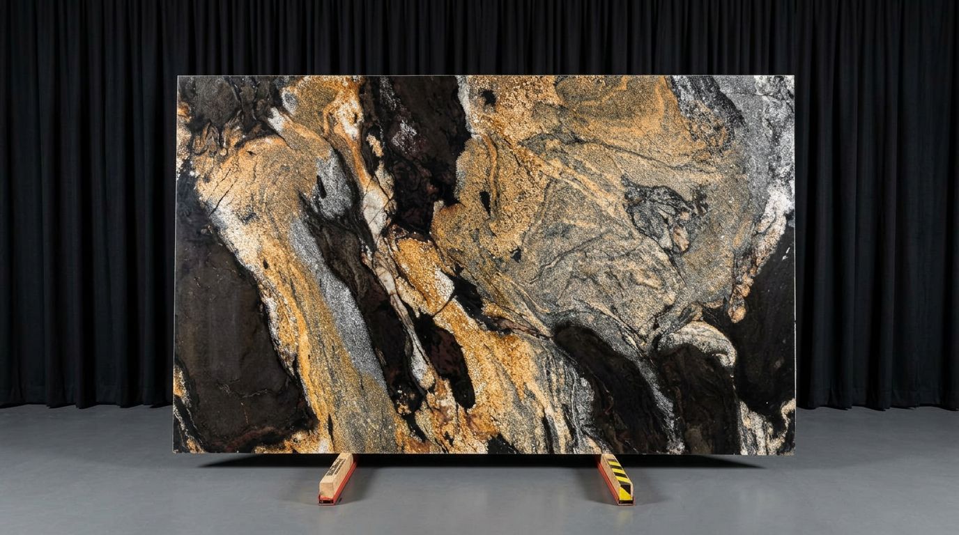 Cavier Mist slab, Polished