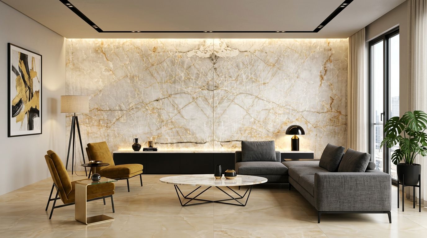 Cristallo Slate in a living room