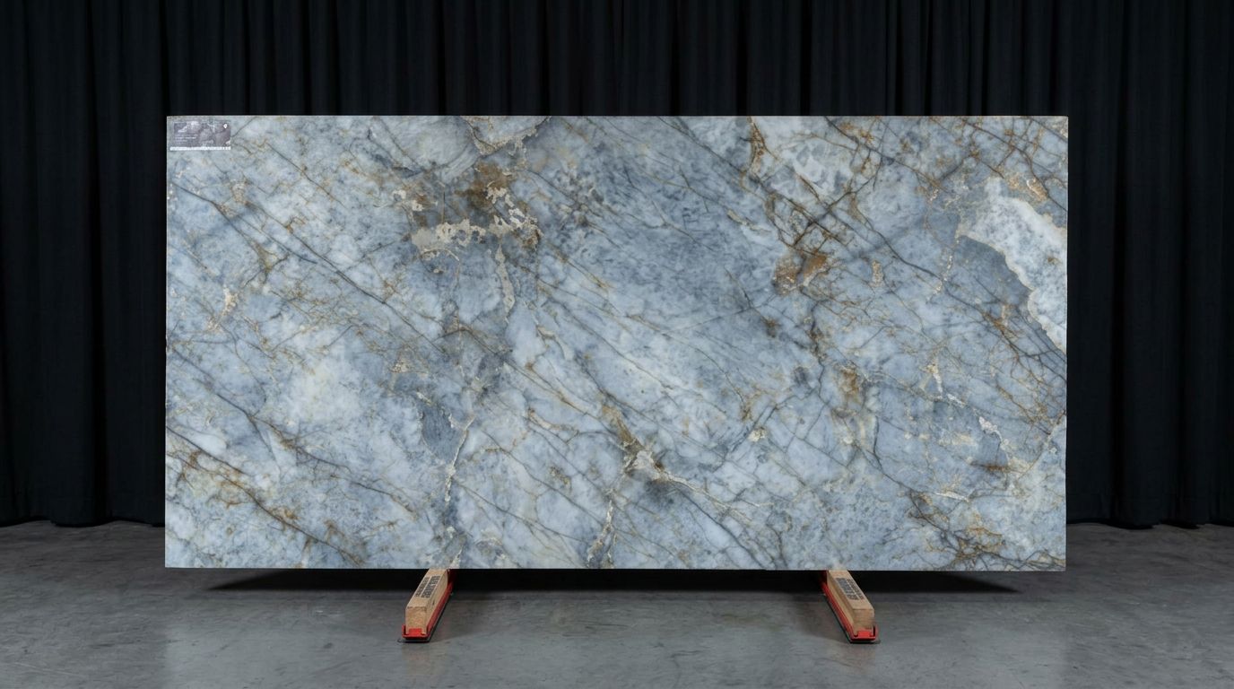 Granito Blu Ande slab, Polished
