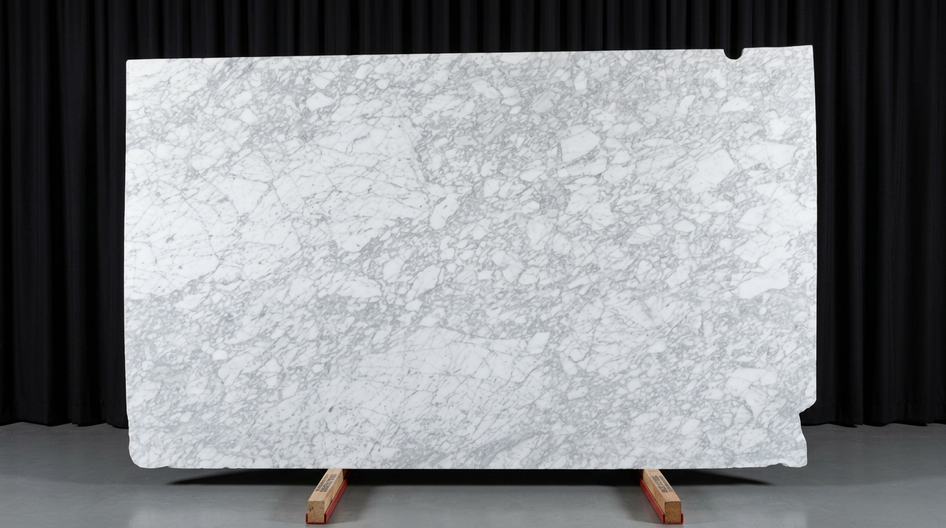 Bianco Carrara Gioia slab, Honed