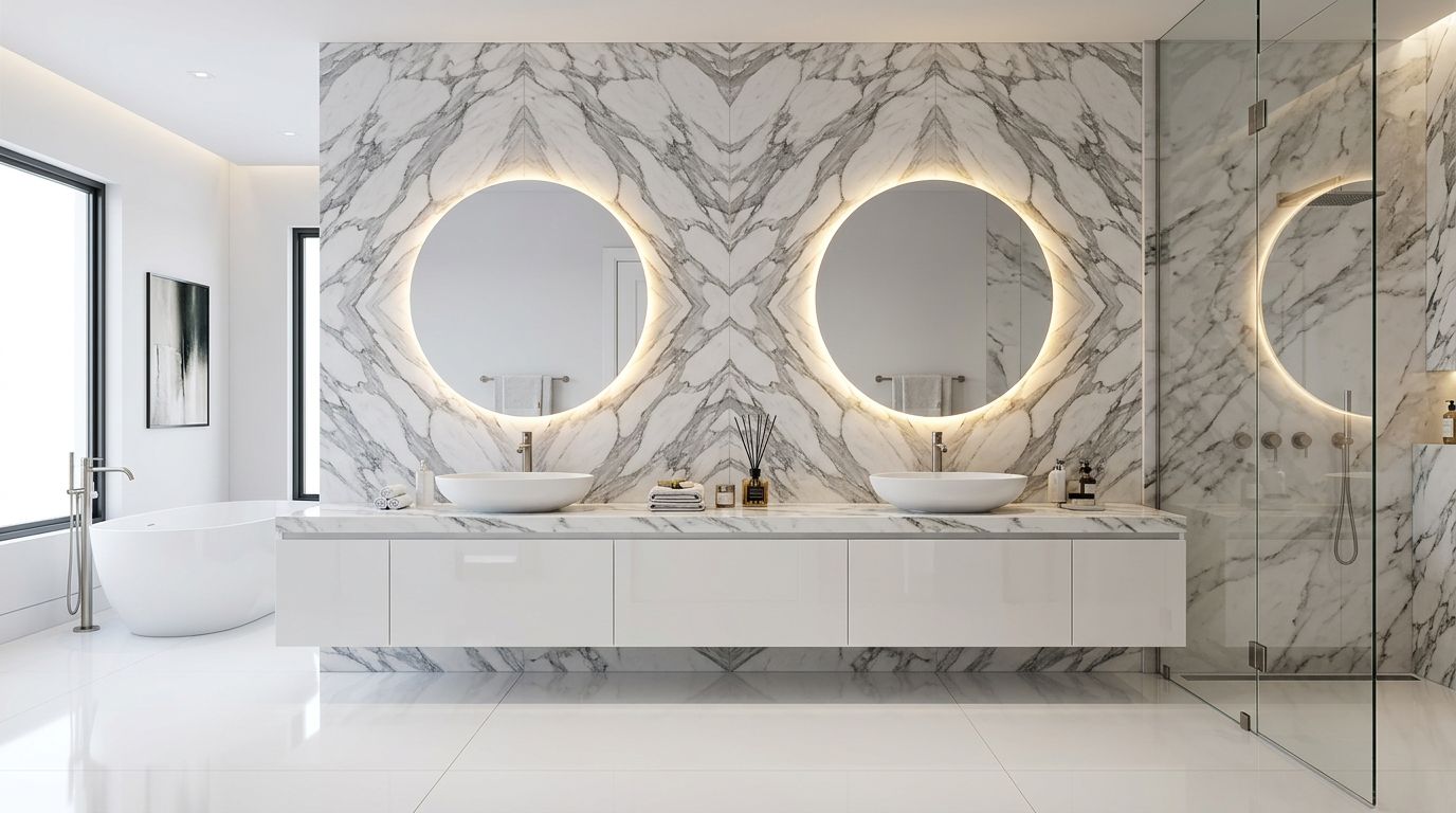 Arabescato Corchia Classico porcelain bathroom