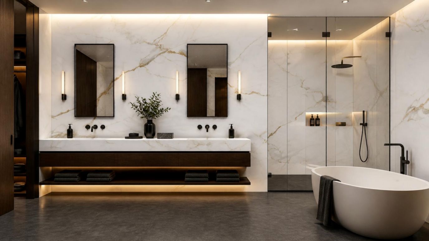 Cava Gold porcelain bathroom