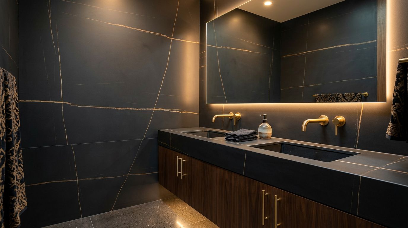 Sahara Noir in a bathroom