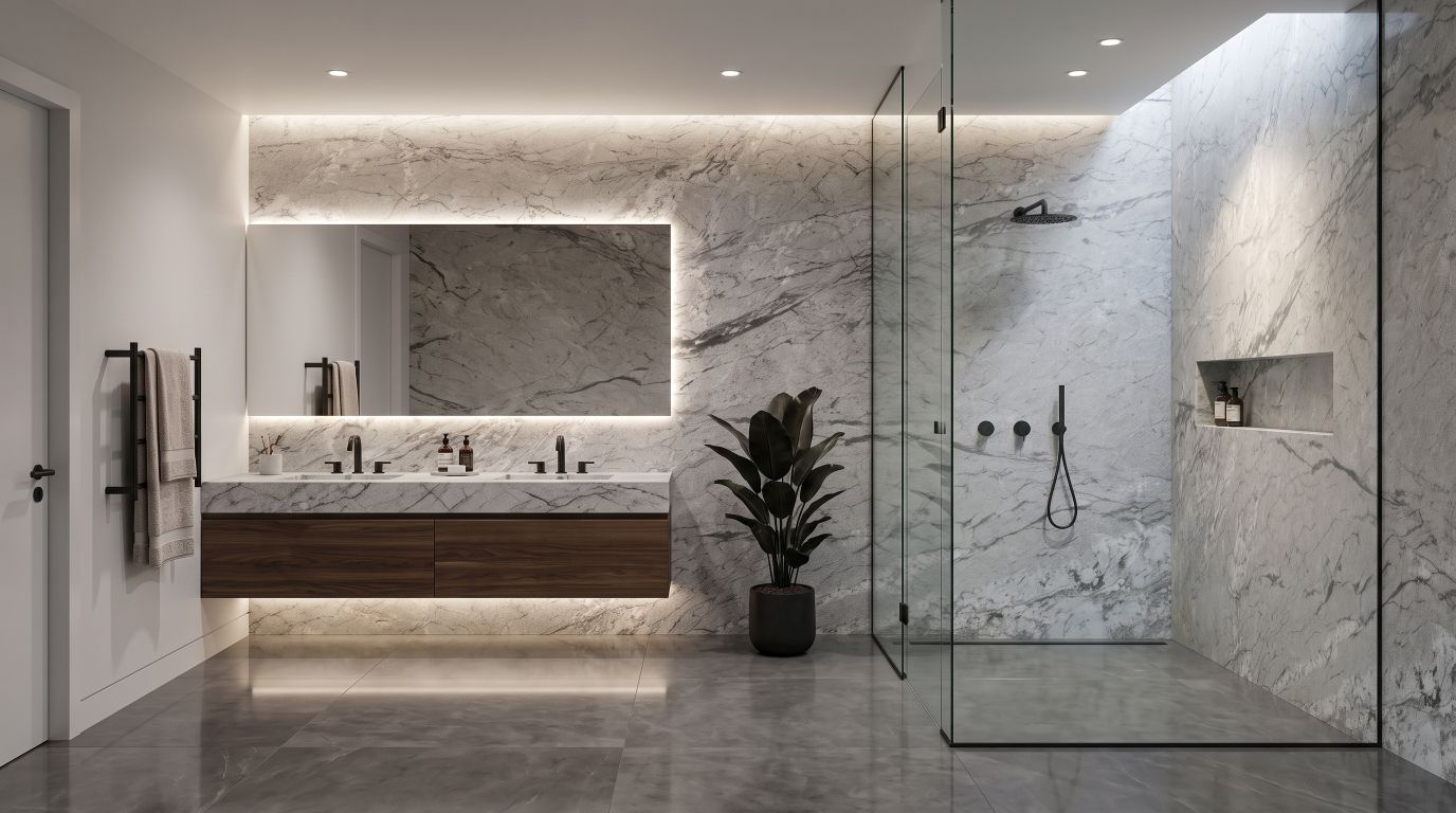 Calacatta Dubai in a bathroom