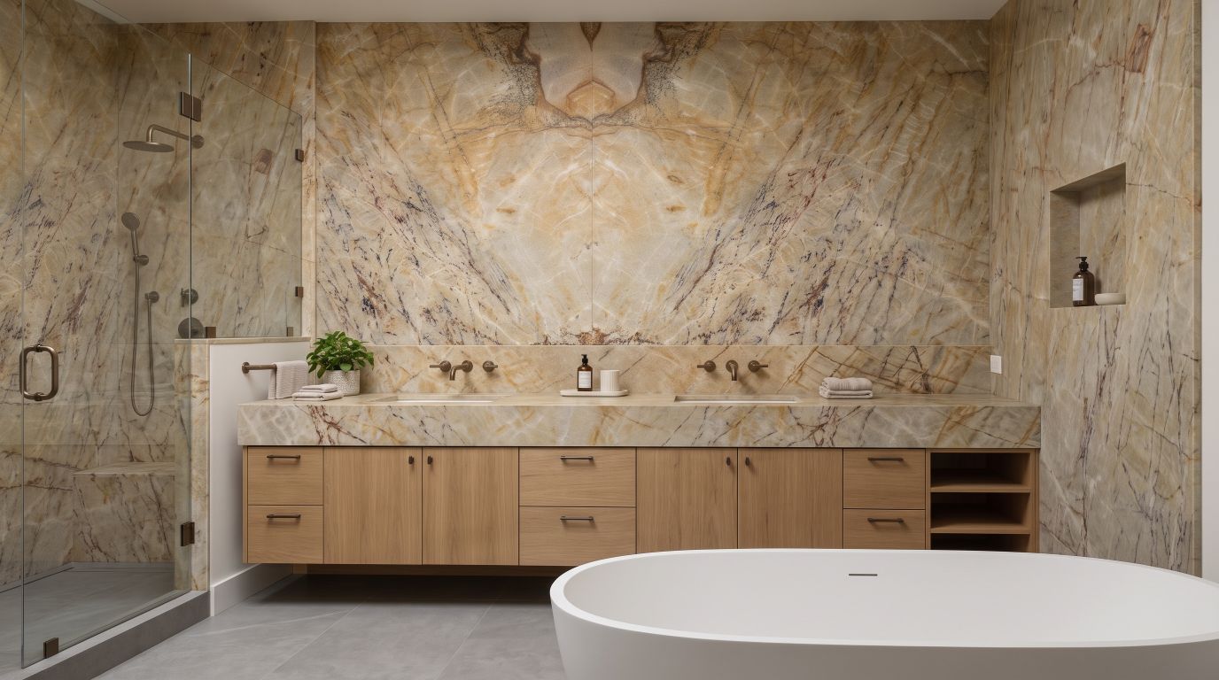 Golden Fantasy in a bathroom