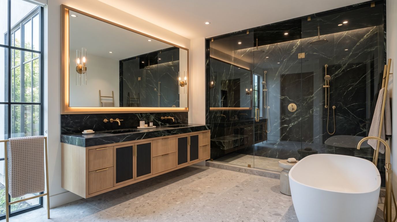 Emerald Green in a bathroom